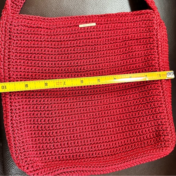 The Sak Crochet Knit Shoulder Crossbody Bag Crimson Red EUC 90s Y2K Style - Picture 4 of 8
